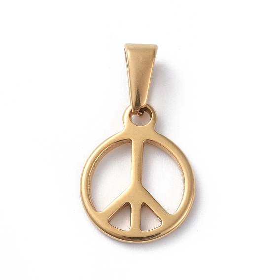 Pendentifs en acier inoxydable, symbole de paix