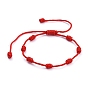 7 Knot Lucky Bracelets, Adjustable Nylon Milan Cord Braided Bead Bracelets, Red String Bracelets