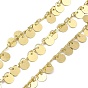 Латунные цепи с покрытием стойки, с плоскими круглыми прелести, долговечный, без никеля , пайки, с катушкой