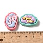 Opaque Resin Decoden Cabochons, Cloud with Words