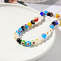 Colorful Glass Beaded Necklace for Women with Lock Collarbone Chain