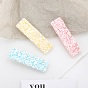 Rectangle Cellulose Acetate Alligator Hair Clips, Pearl Style Hair Accessories for Women and Girls