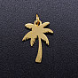 201 Stainless Steel Pendants, Blank Stamping Tag, with Jump Rings, Coconut Tree