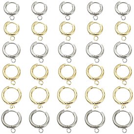 16 шт. 201 серьги-кольца из нержавеющей стали, с горизонтальной петлей и 316 штифтами из хирургической нержавеющей стали