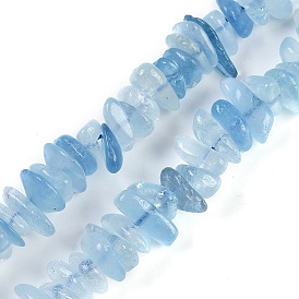 Natural Aquamarine Beads Strands, Chip