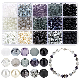 Набор для изготовления ювелирных изделий из бисера своими руками, в том числе 900 шт. 15 акриловые и стеклянные бусины, круглые