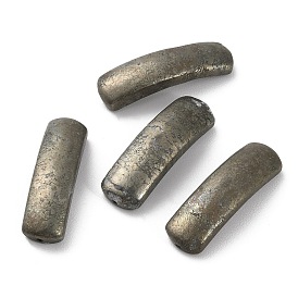 Natural Pyrite Connector Charms, Curved Rectangle Links