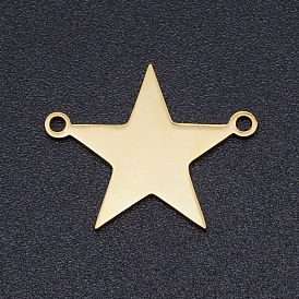 201 Stainless Steel Links Connectors, Laser Cut, Blank Stamping Tag, Star