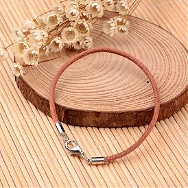 Leather Beading Cord Bracelet Making, with Brass Lobster Clasps, 180x3mm