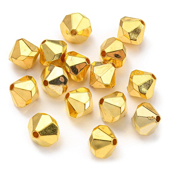 Legierung Tibetische Perlen, Diamant Schnitt, Doppelkegel