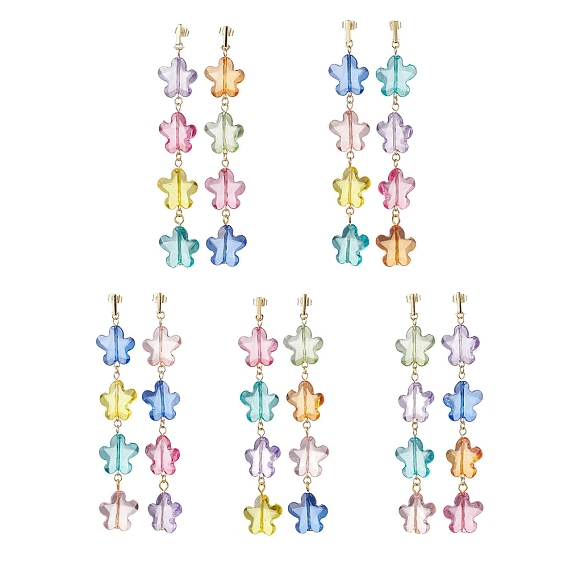 Акриловые серьги болтаться, с 304 нержавеющей стали серьги крючки, цветок