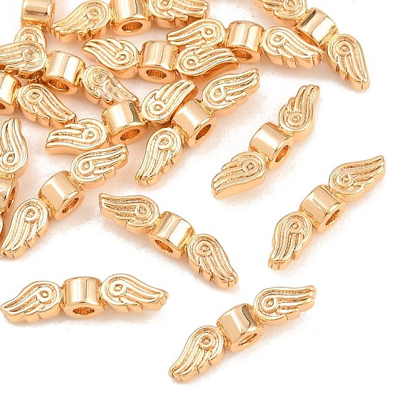 SHEGRACE Brass Beads, Wing, Cadmium Free & Lead Free & Nickel Free, Long-Lasting Plated