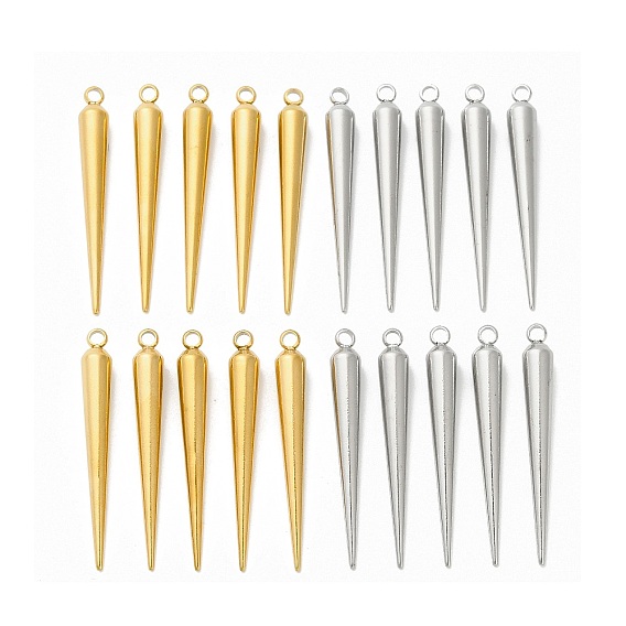 304 Подвески из нержавеющей стали с ионным покрытием (IP), конус очарование, без никеля 