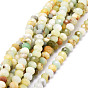 Brins de perles d'amazonite de fleurs naturelles, facette, rondelle