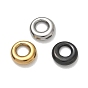 304 Stainless Steel European Beads, Large Hole Beads, Round Ring, Ion Plating(IP)