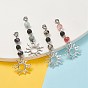 Natural & Synthetic Gemstone Pendant Decorations, with 304 Stainless Steel Clasp and Alloy Pendants, Sun