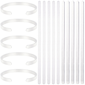 10Pcs Aluminum Bangle Blanks, for DIY Cuff Bracelet Making, Metal Stamping & Engraving