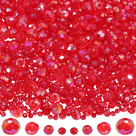 1000 шт. 4 стили гальванических стеклянных бусин, с покрытием AB цвета, граненые, рондель