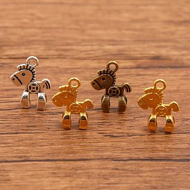 3 Colors Animal Charms Alloy Pendants, DIY Plated Jewelry Accessories Making, Horse