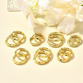 304 серьги из нержавеющей стали для женщин, ионное покрытие (ip), твист кольцо