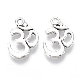 Pendentifs en alliage de style tibétain de yoga, sans cadmium et sans plomb, ohm / aum