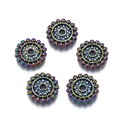 Rack Plating Rainbow Color Alloy Beads, Cadmium Free & Nickel Free & Lead Free, Tyre