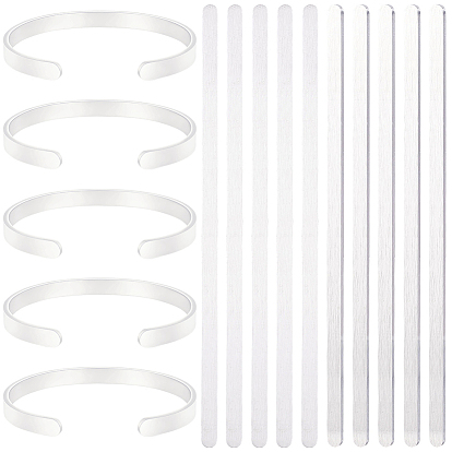 10Pcs Aluminum Bangle Blanks, for DIY Cuff Bracelet Making, Metal Stamping & Engraving
