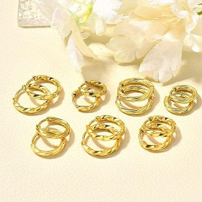 304 серьги из нержавеющей стали для женщин, ионное покрытие (ip), твист кольцо