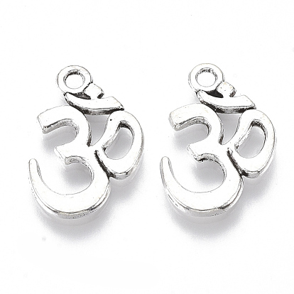 Pendentifs en alliage de style tibétain de yoga, sans cadmium et sans plomb, ohm / aum