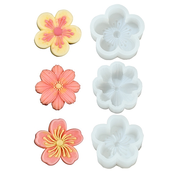 3 шт. 3 стили силиконовые формы для цветов