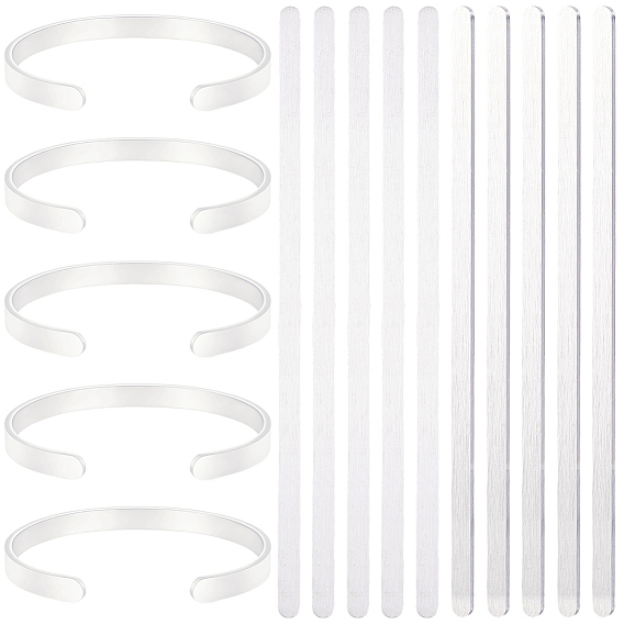 10pièces de bracelets vierges en aluminium, pour la fabrication de bracelets de manchette bricolage, estampage et gravure de métal
