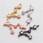 Brass Micro Pave Cubic Zirconia Links, Constellations, Leo, Lead Free & Nickel Free