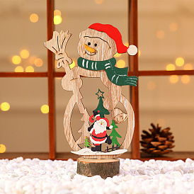 Snowman Wooden Display Decorations, for Christmas Party Gift Home Decoration