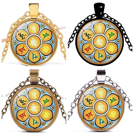 7 ожерелье с подвеской из стекла чакры, ювелирные изделия из сплава на тему йоги для женщин