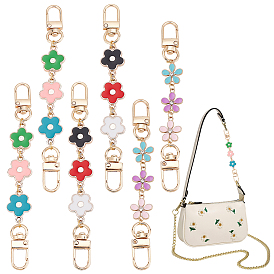 6 шт 3 стиль цветок пластик эмалированные звенья сумки ремни удлинители, с поворотными застежками сплава, аксессуары для кошельков