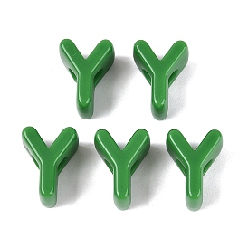 Opaque Acrylic European Beads, Large Hole Beads, Letter Y