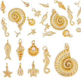 20шт. 10 стили океанский стиль латунные подвески, разнообразные