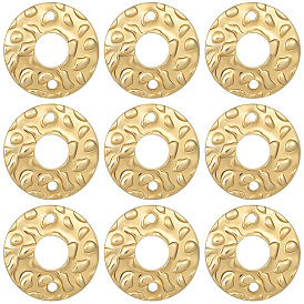 30 шт. экологически чистые латунные соединительные подвески, без кадмия и без свинца, текстурированный пончик / пи-диск