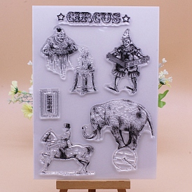 Circus Theme Clear Silicone Stamps, for DIY Scrapbooking, Photo Album Decorative, Cards Making, Stamp Sheets, Film Frame