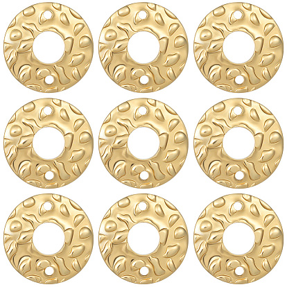 30 шт. экологически чистые латунные соединительные подвески, без кадмия и без свинца, текстурированный пончик / пи-диск