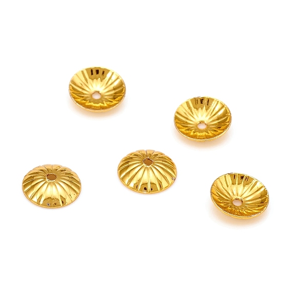 Bead Caps, Long-Lasting Plated, Apetalous, Half Round