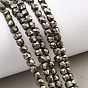 Нити из бусин из натурального золотого пирита/золотого пирита, граненые, кубические