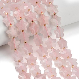 Природного розового кварца нитей бисера, звезда, граненые, с бисером