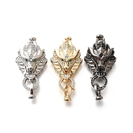 Латунные микро проложить кубического циркония раз за застежками, без кадмия, без никеля и без свинца, дракон