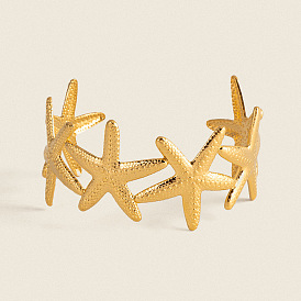 304 женские браслеты-манжеты из нержавеющей стали, морская звезда