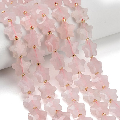 Природного розового кварца нитей бисера, звезда, граненые, с бисером