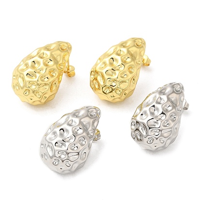 Латунные кованые серьги-гвоздики в виде капель для женщин, без кадмия и без свинца