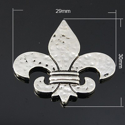 Сплав кабошонов, без свинца, без кадмии и без никеля, Флер де Лис, 30x29x2 мм