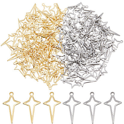 160 шт. 2 цвета 201 подвески из нержавеющей стали, полые звезды прелести