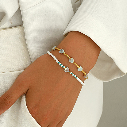 Браслеты из бисера, натуральный камень шуши сердце baed ювелирные изделия для женщин